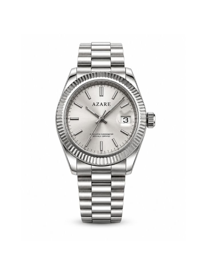 Azare Elegant Ladies Quartz Watch with Date Display | AZ-LW-SD-SS-001