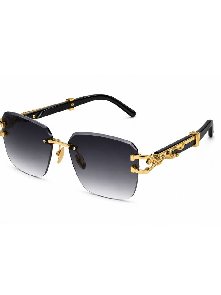 Azare Luxury Rimless Black Gradient Sunglasses for Women | UV400 Designer Eyewear | AZ-SG-WM-001